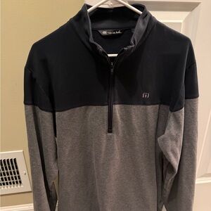 Travis Mathew Black and Gray Zip Up Sweater